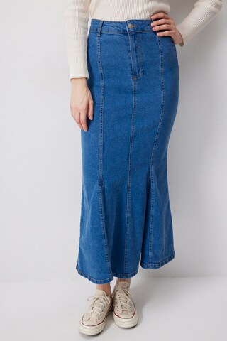 Touche Prive Rok in Blauw: voorkant