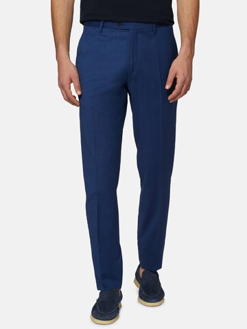 Boggi Milano Regular Pleated Pants 'Aria' in Blue: front