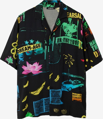 Desigual Comfort fit Button Up Shirt in Black: front