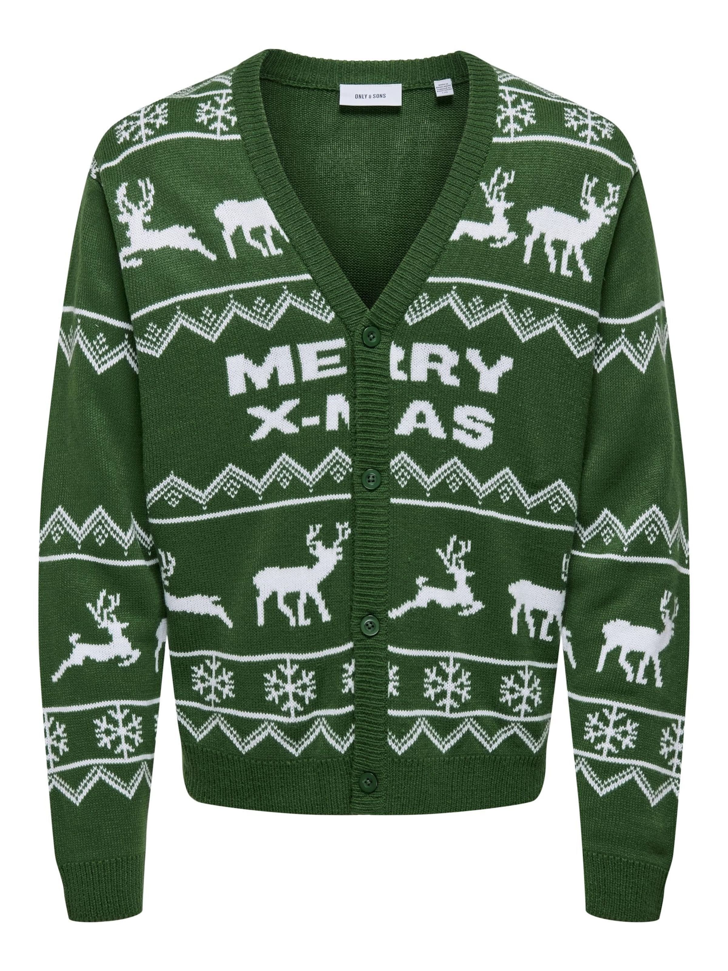 Giacchetta 'XMAS' di Only & Sons in verde: frontale