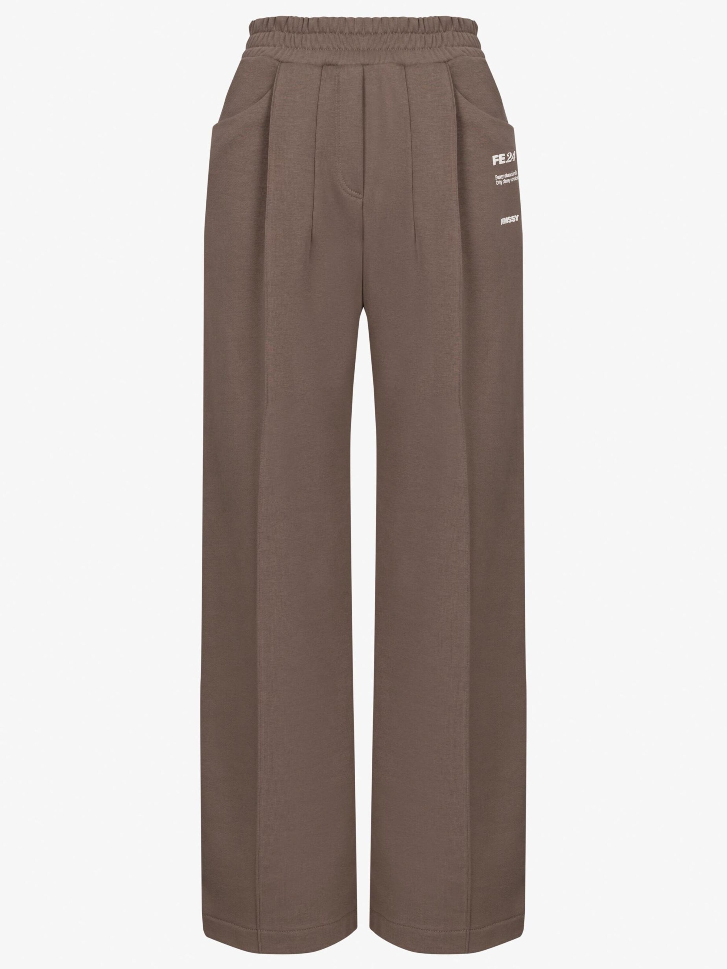 Loosefit Pantaloni 'SPODNIE DRESOWE FLOW TAUPE' di FEMSSY in grigio: frontale