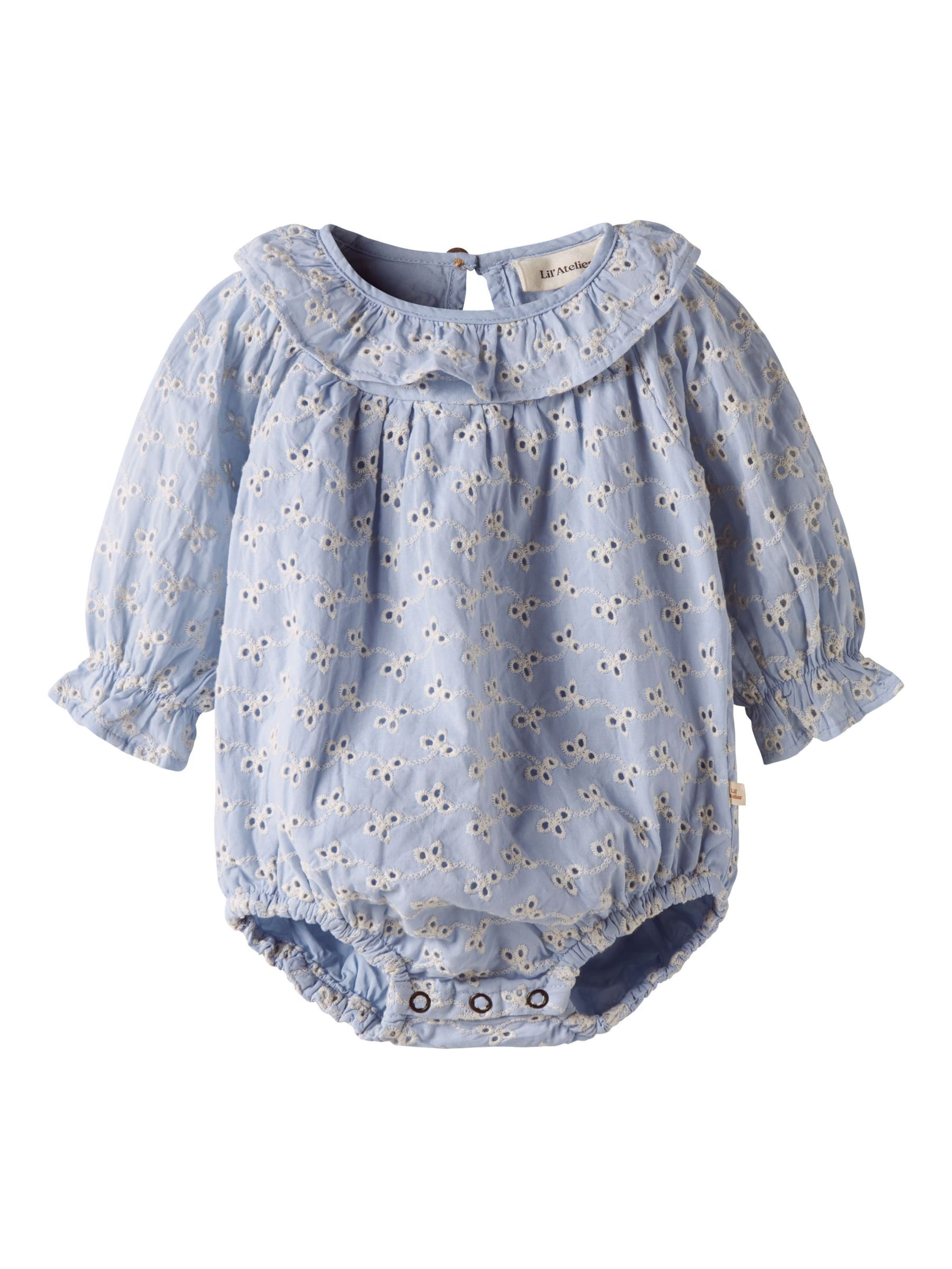 Tutina / body per bambino di Lil'Atelier in blu: frontale