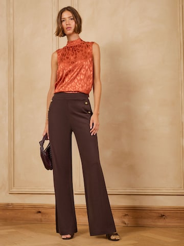 Wide leg Pantaloni di love & roses in marrone
