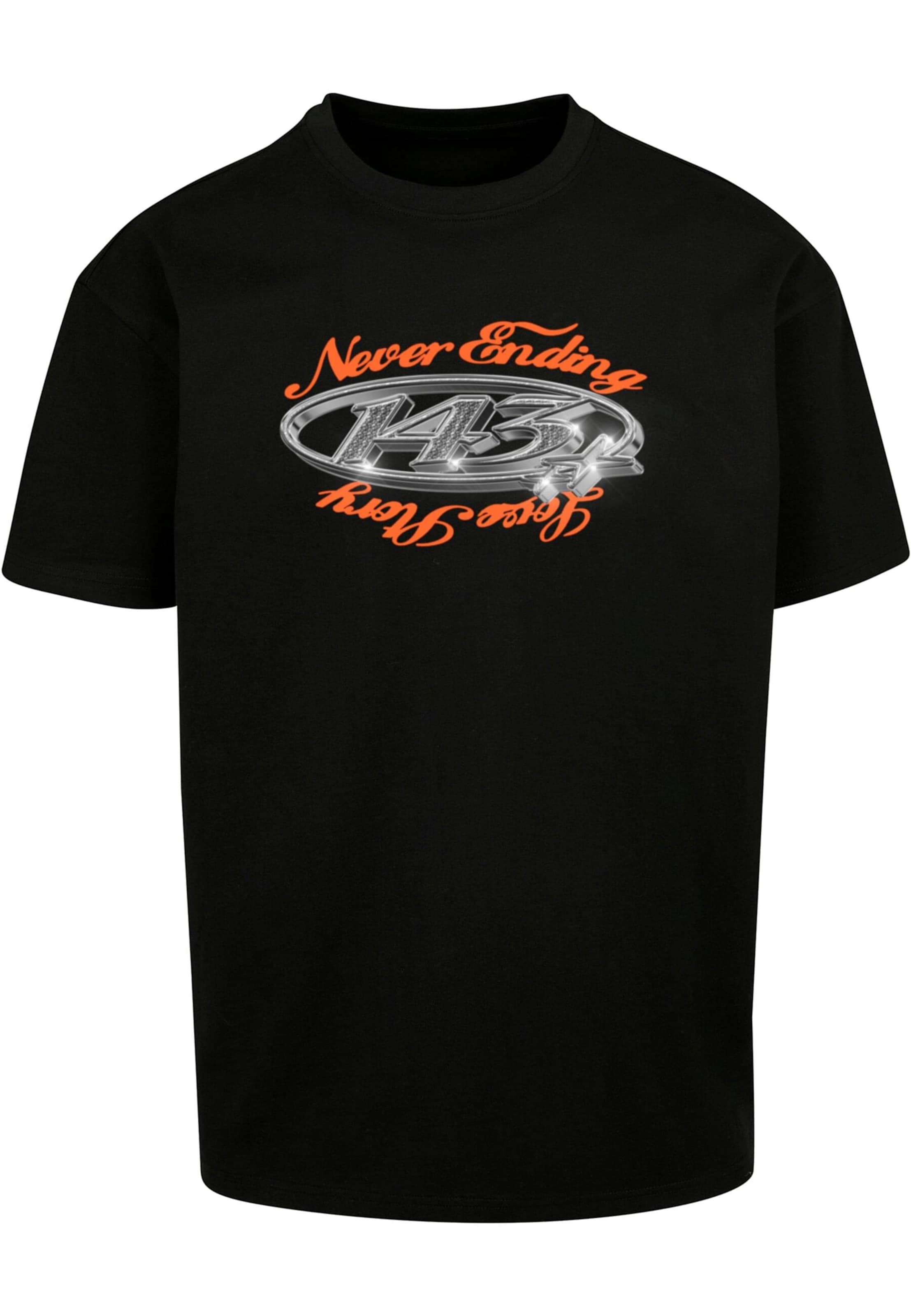 MT Upscale T-Shirt 'Never ending...' in Schwarz: Vorderseite