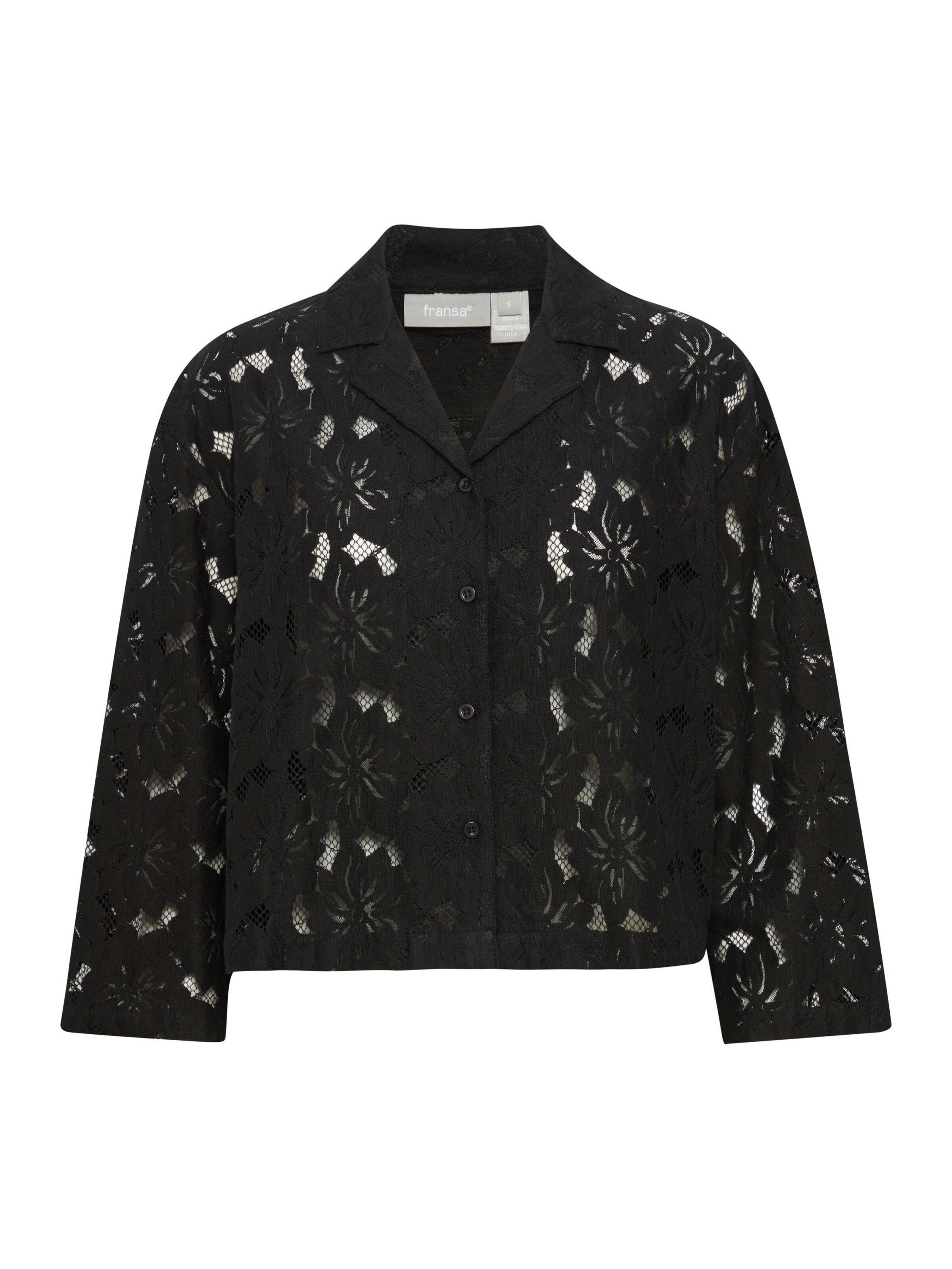 Fransa Blouse 'Bonni' in Zwart: voorkant