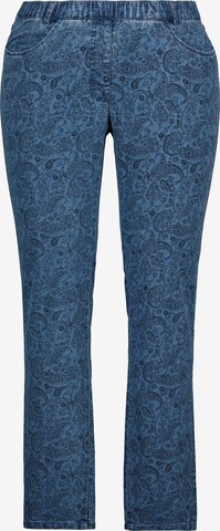 Ulla Popken Slimfit Jeggings 'Sienna' in Blauw: voorkant