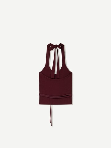 Top in maglia di Bershka in rosso