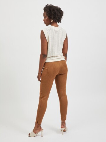 VILA Skinny Leggings 'Ghita' in Bruin