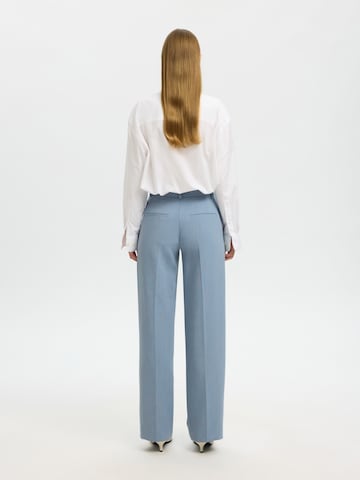 SELECTED Široke hlačnice Hlače na rob 'SLFRITA' | modra barva