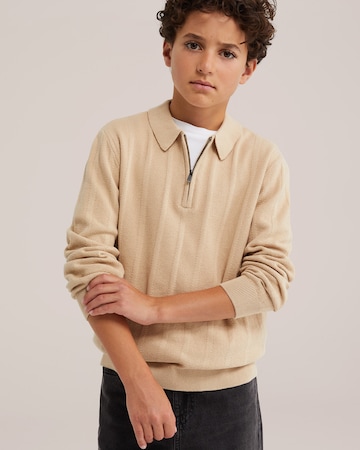 T-Shirt WE Fashion en beige : devant