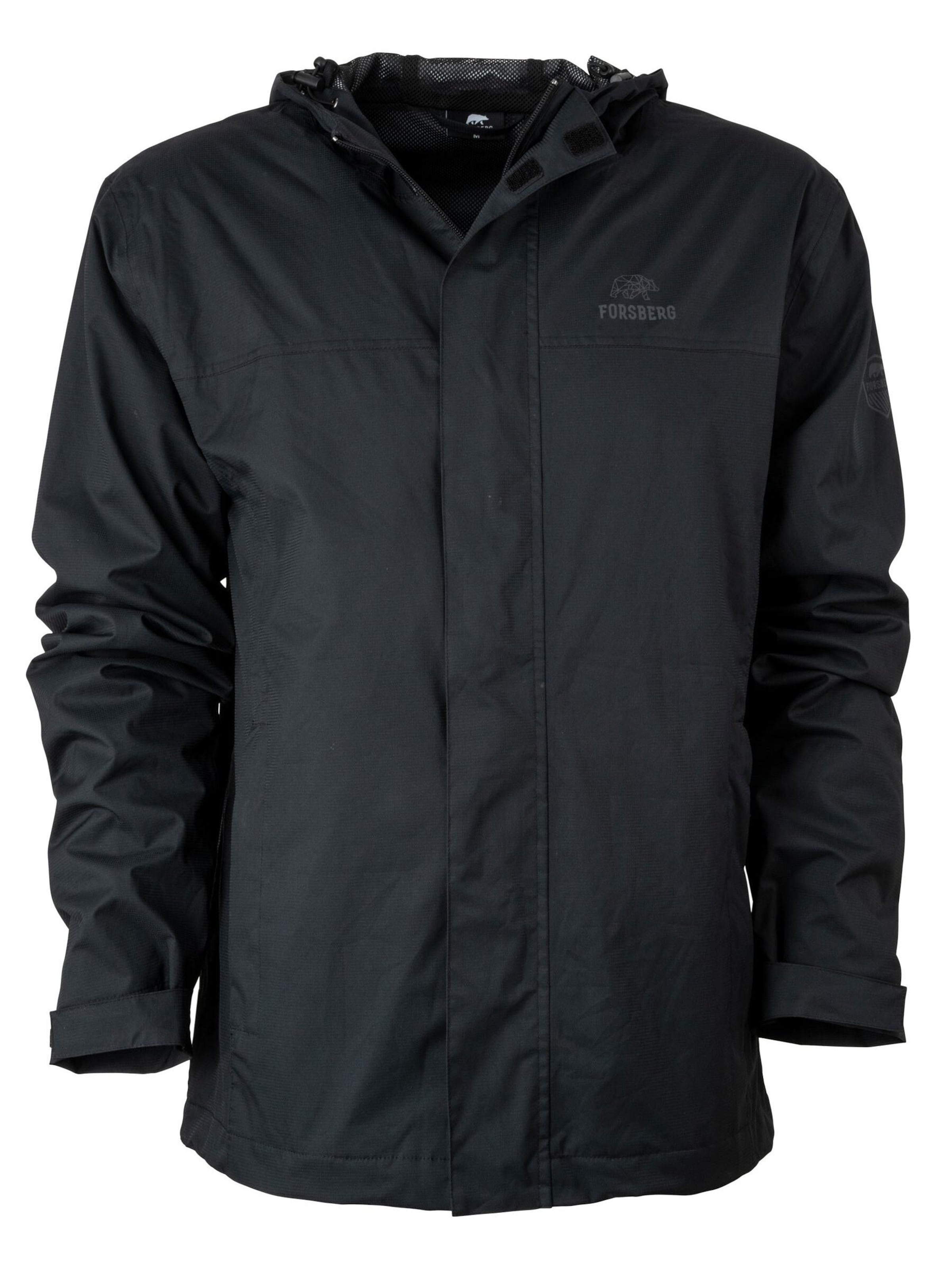 FORSBERG Funktionsjacke 'Vatten Allwetterjacke' in Schwarz: Vorderseite