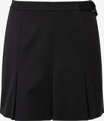 Ulla Popken Regular Pleat-Front Pants in Black: front