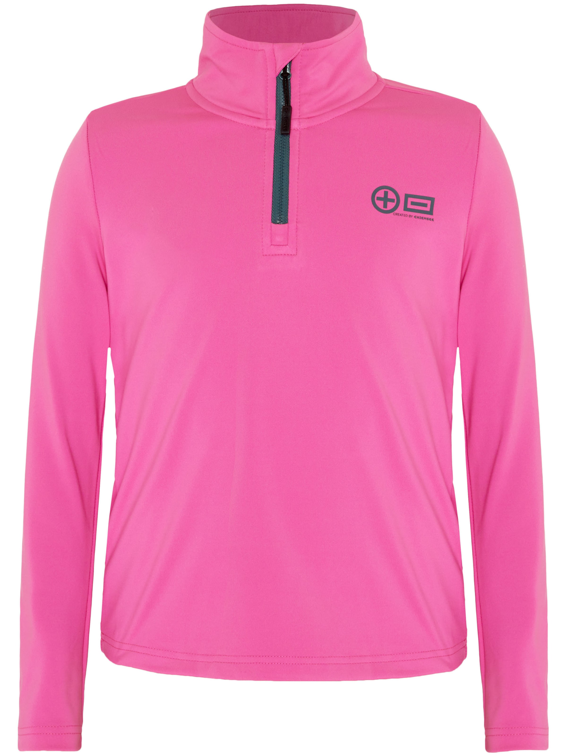 CHIEMSEE Fleecepullover ' mit PlusMinus-Print ' in Pink: Vorderseite