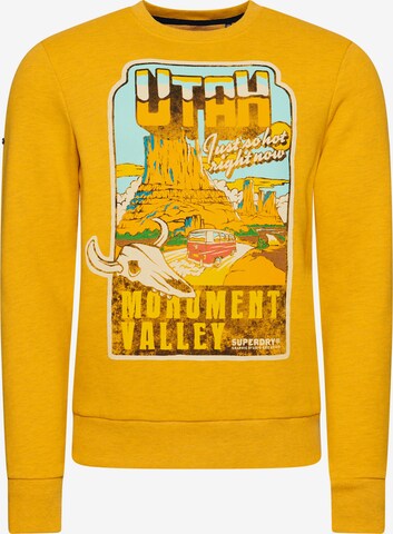 Superdry Sweatshirt 'Travel Postcard' in Gelb: predná strana