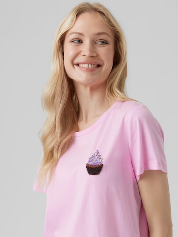 VERO MODA Μπλουζάκι 'MIAFRANCIS' σε ροζ