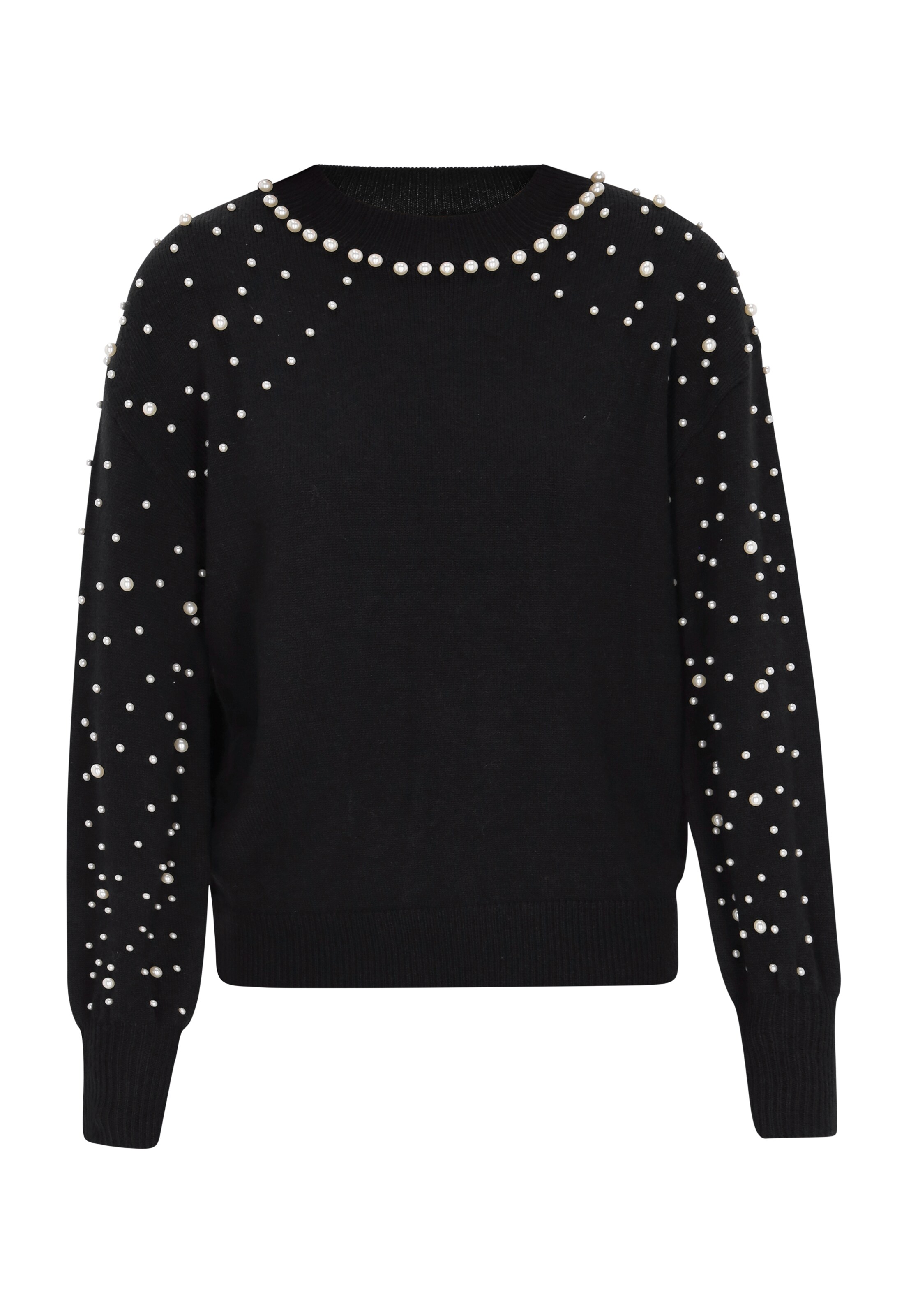 faina Pullover i sort / perlehvid, Produktvisning