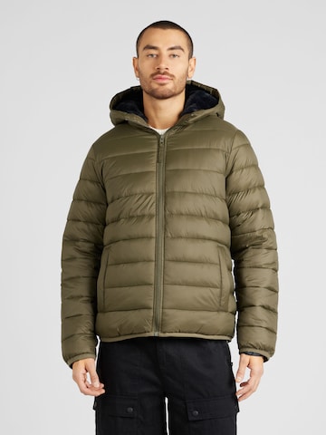 HOLLISTER Zimní bunda – zelená: přední strana