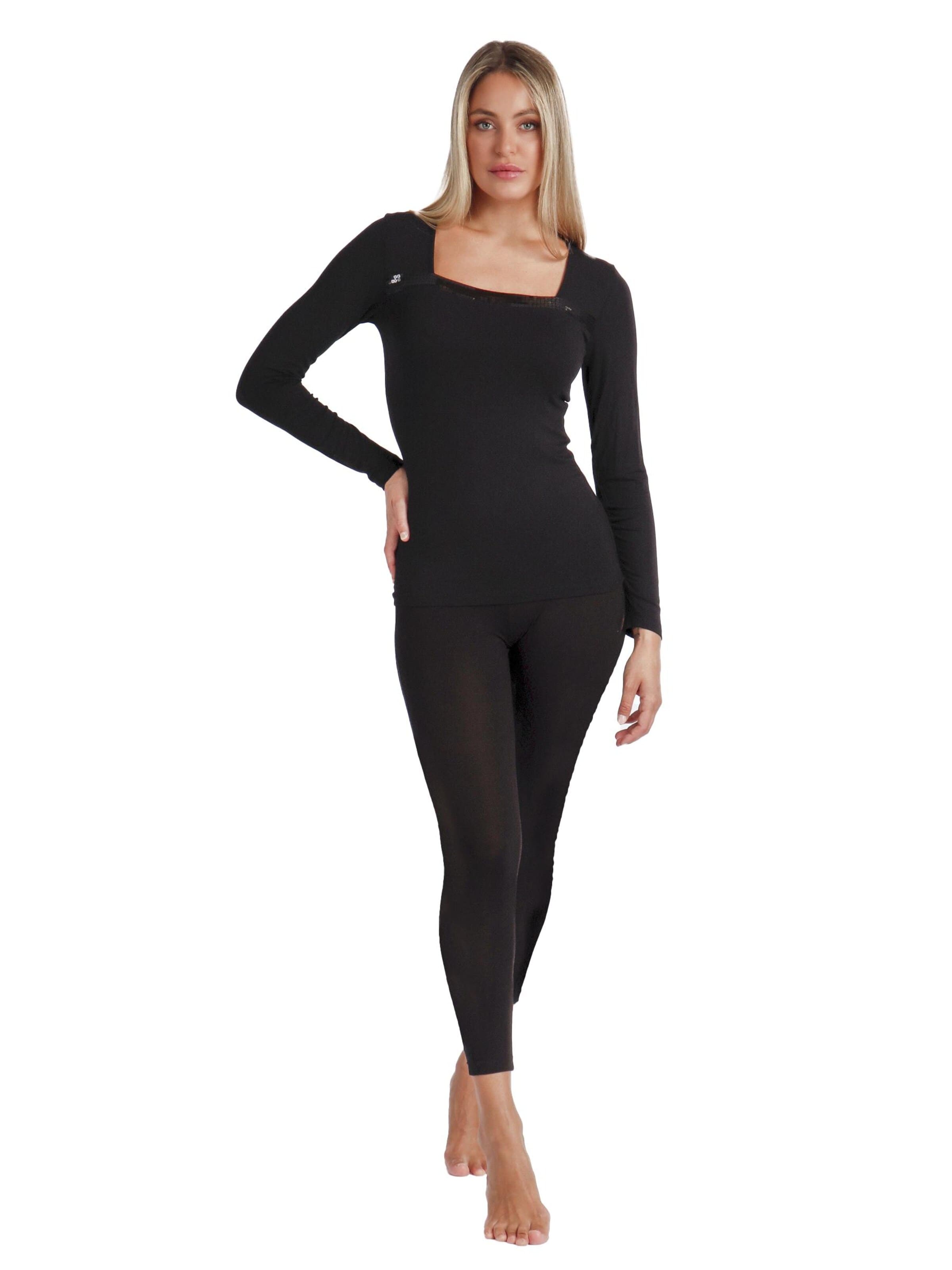 admas - Top 'ADMAS Camiseta Manga Larga Lentejuelas para Mujer' en negro: frente