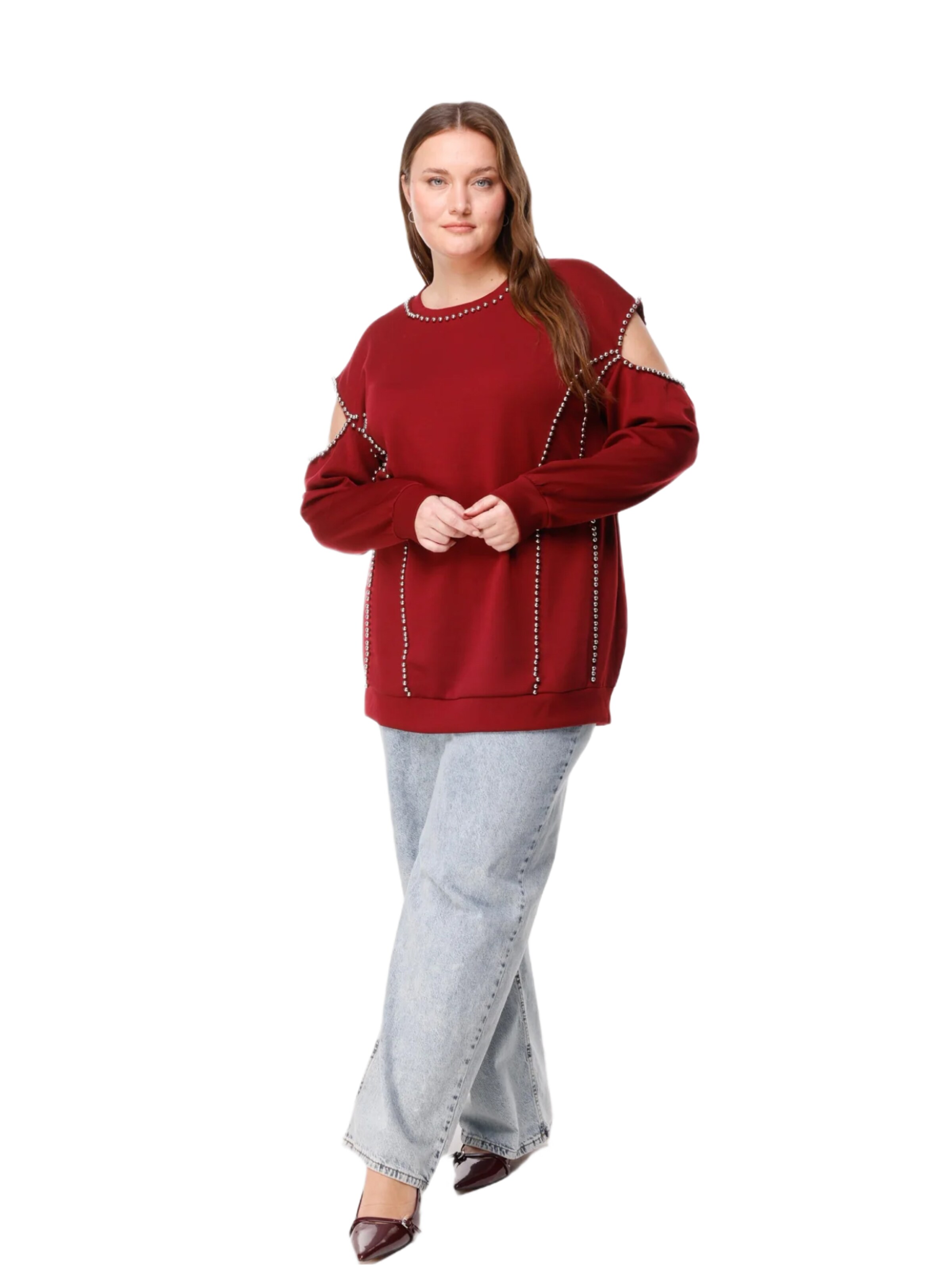 Shape Of You Sweatshirt in Rot