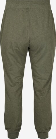 Active by Zizzi Tapered Workout Pants 'CADALIA' in Green
