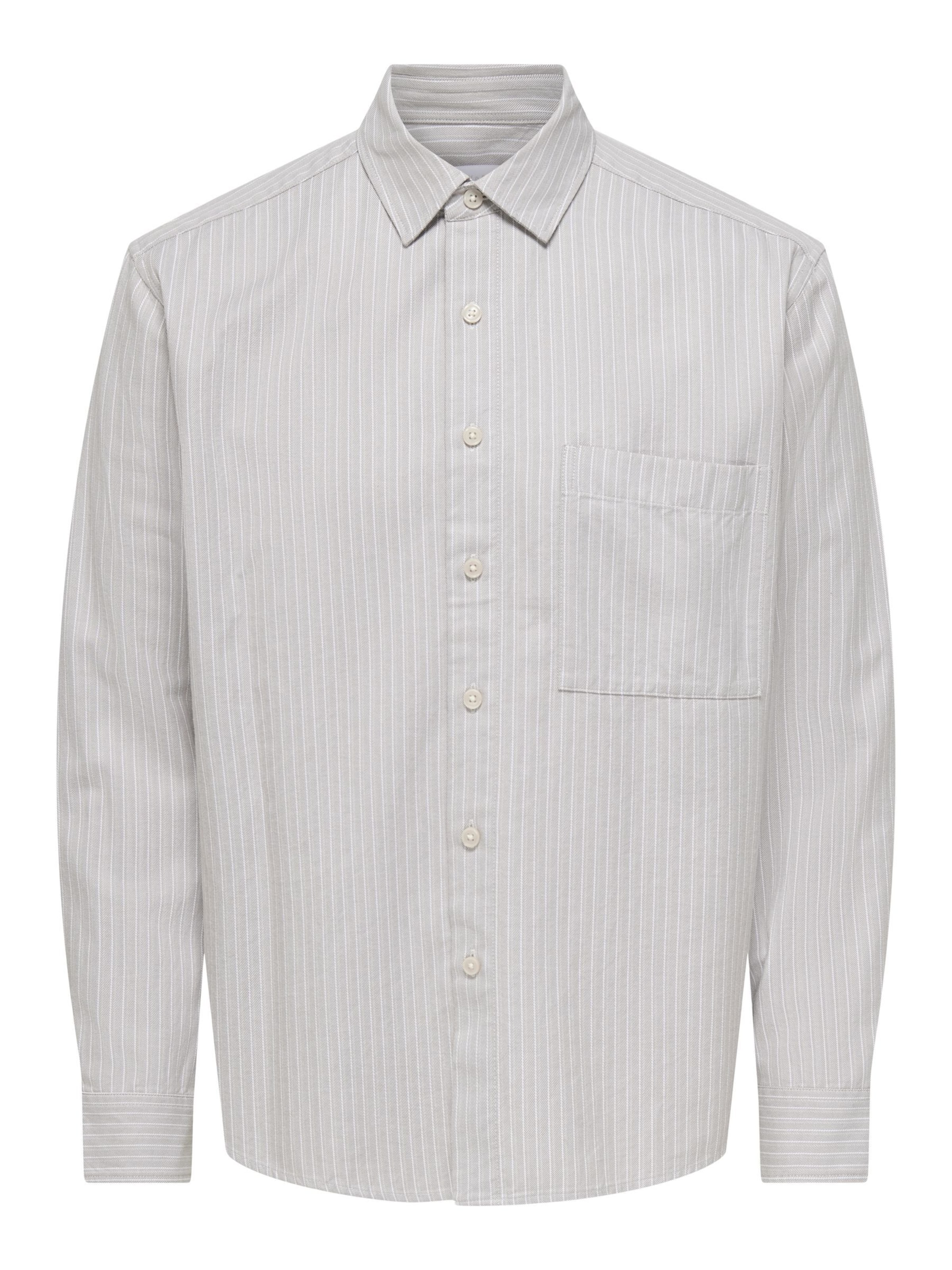 Only & Sons Regular fit Overhemd 'ONSFrome' in Zilver: voorkant