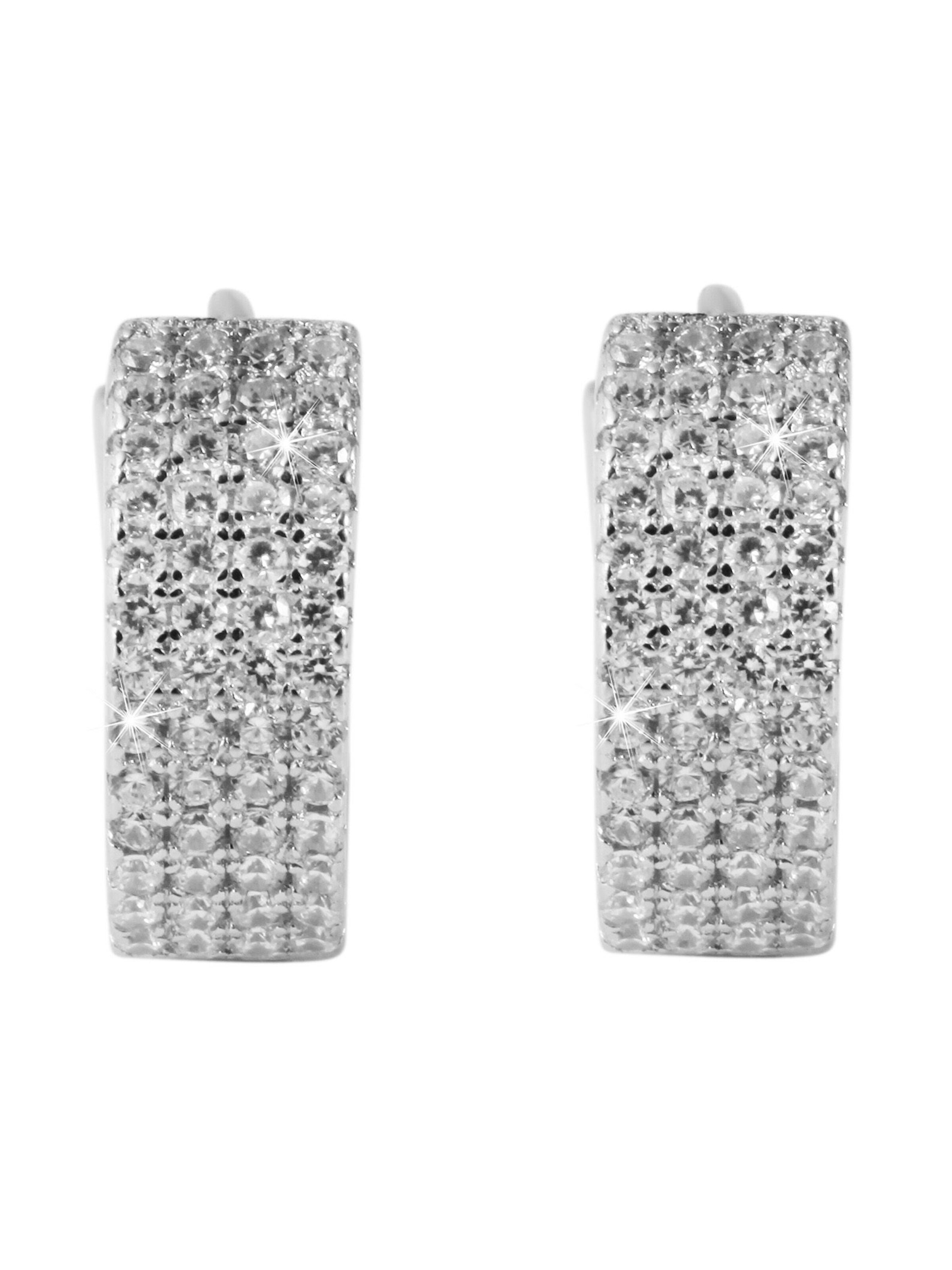 Akzent Earrings '"Kaja" aus 925 Sterlingsilber, rhodiniert, langlebig' in Silver: front