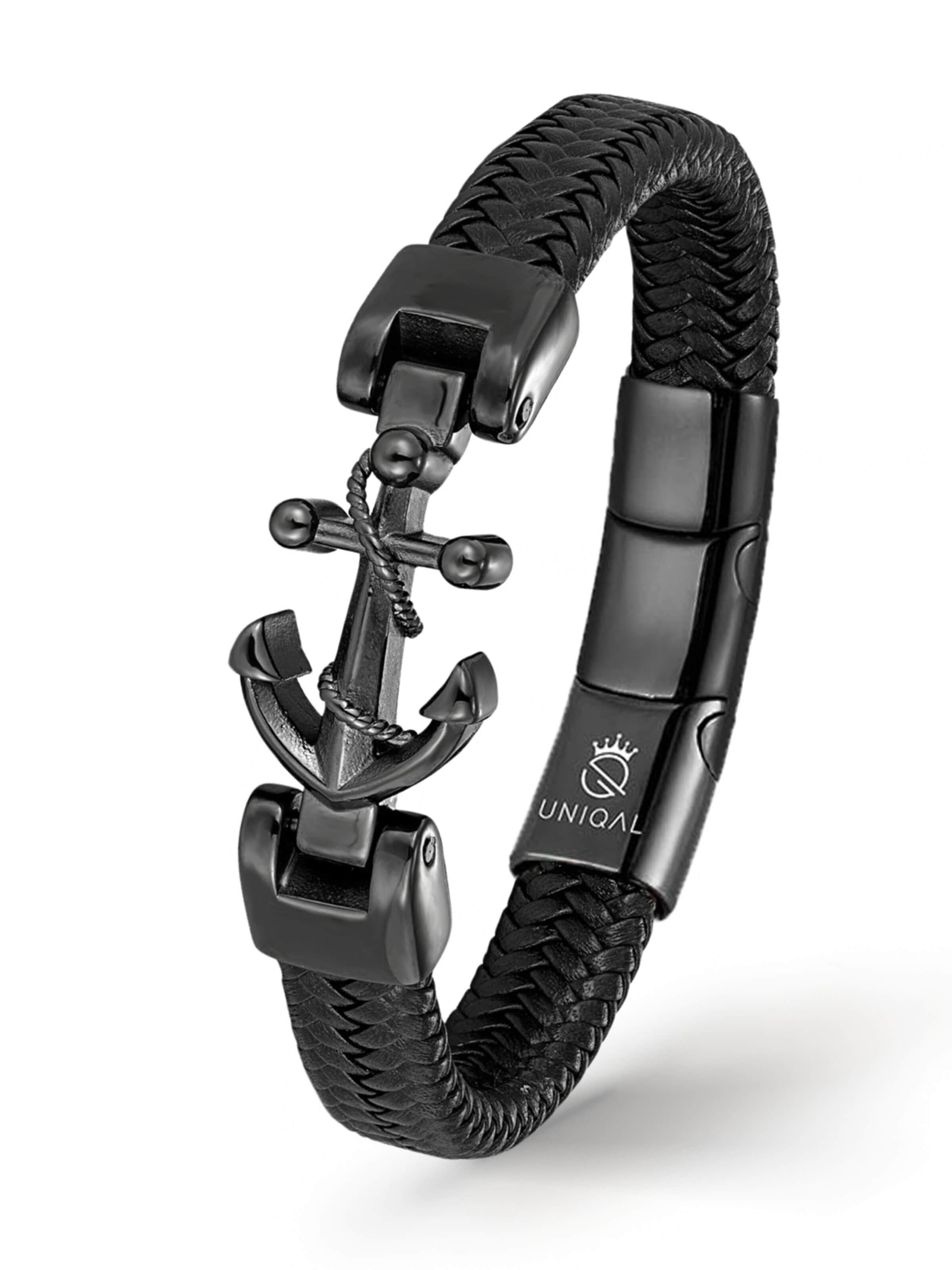 Bracelet 'AHOY MARITIM' UNIQAL en noir : devant
