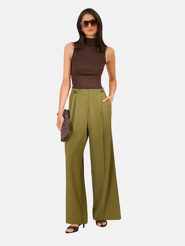 Friends Like These - Pierna ancha Pantalón plisado 'Essentials' en verde