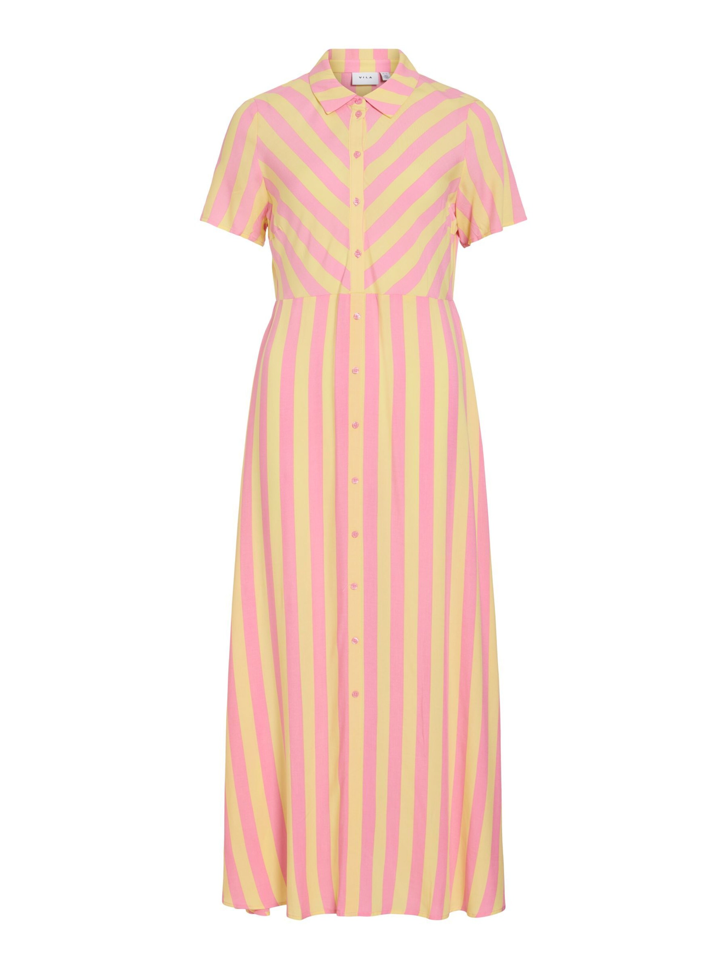 VILA - Vestido camisero 'VIAya Paya' en amarillo: frente