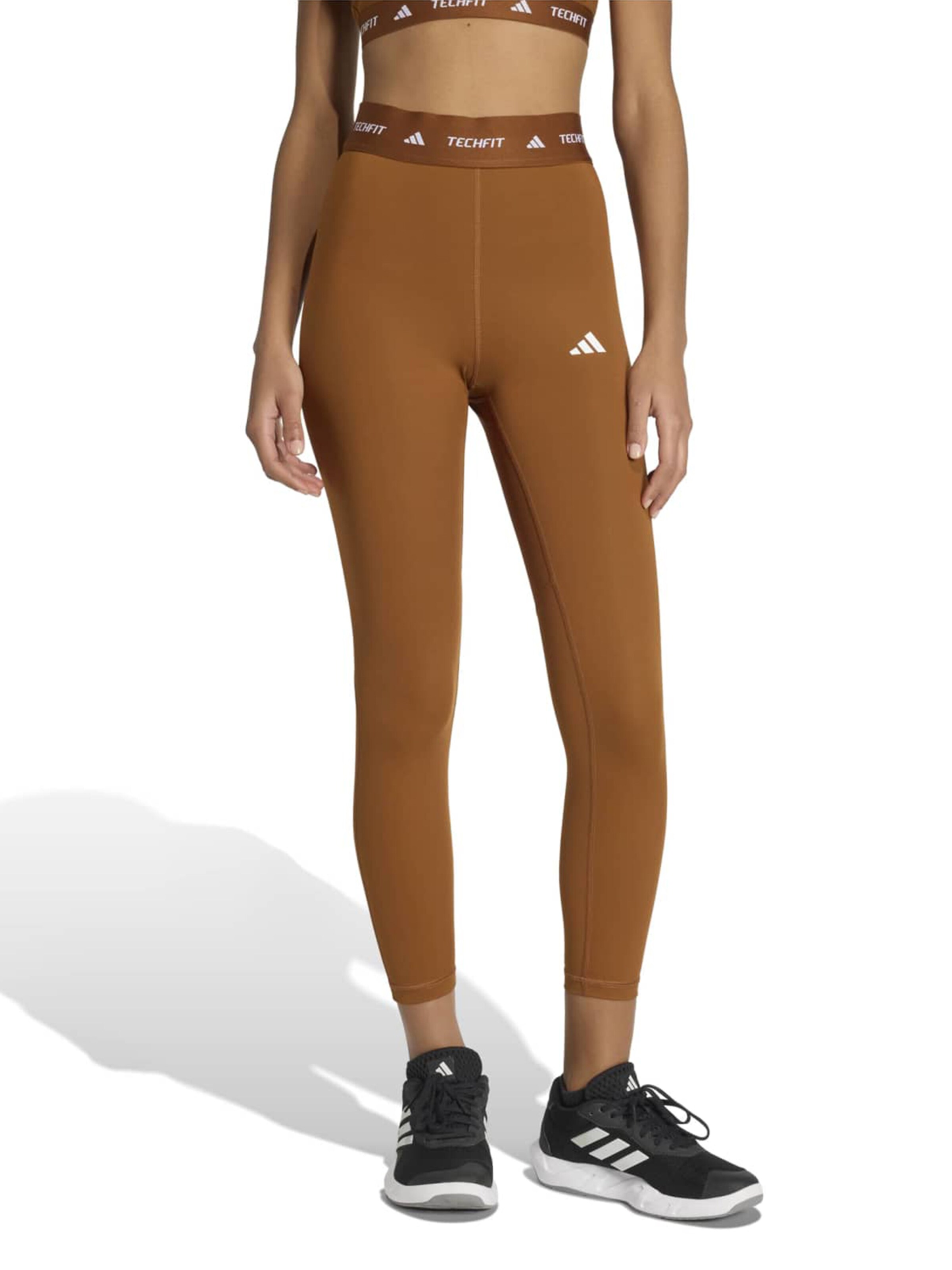 ADIDAS PERFORMANCE Skinny Sports trousers 'TF 7/8' in Brown: front