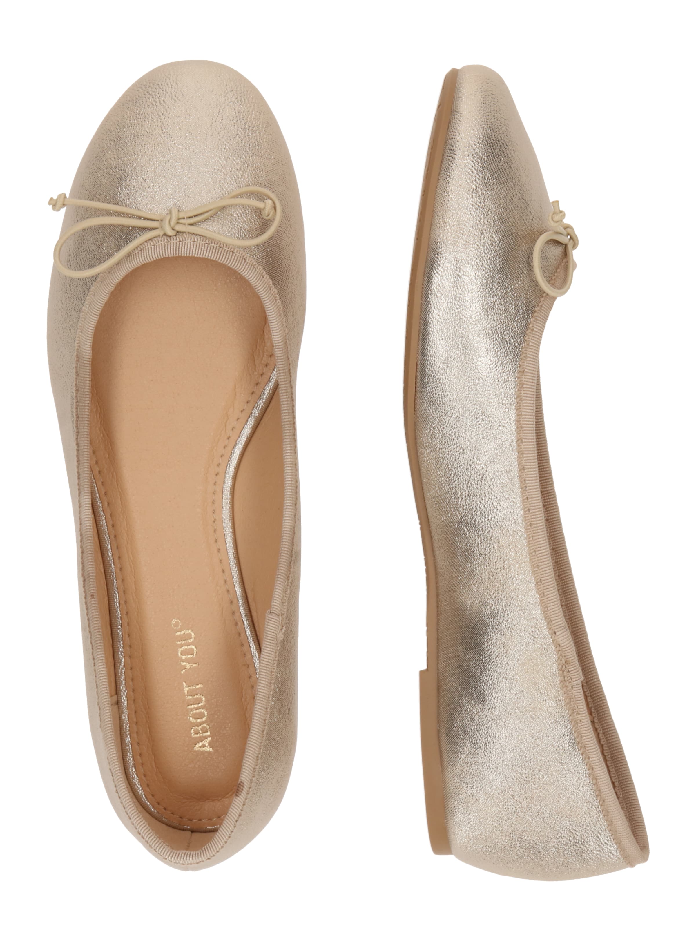 ABOUT YOU Classic Flats 'Beyza' in Gold