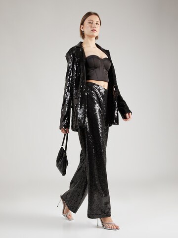 VILA ROUGE Wide leg Pants 'SERENA' in Black