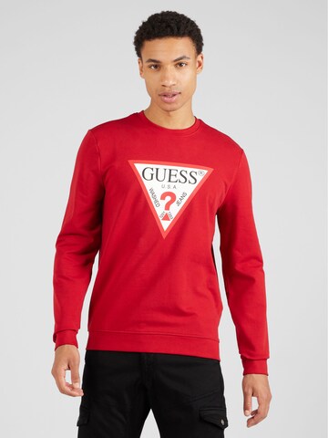 GUESSSweater majica 'AUDLEY' - crvena boja: prednji dio