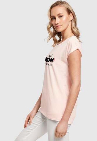 Maglietta 'Mothers Day - Best Mom In The World' di Merchcode in rosa
