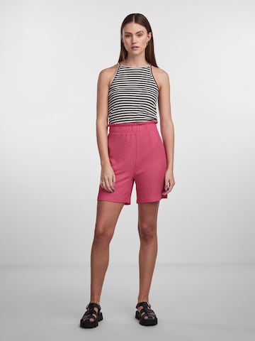 PIECES Regular Pants 'LUNA' in Pink