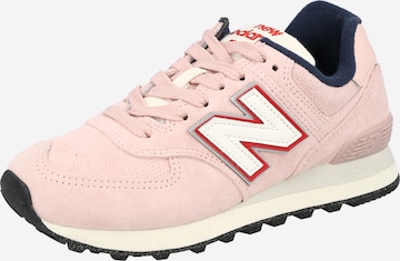 new balance حذاء رياضي بلا رقبة '574' بلون زهري: الأمام