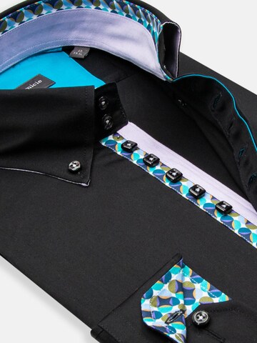 Slim fit Camicia business 'Roma Satin Man Shirt Green' di 7Camicie in nero