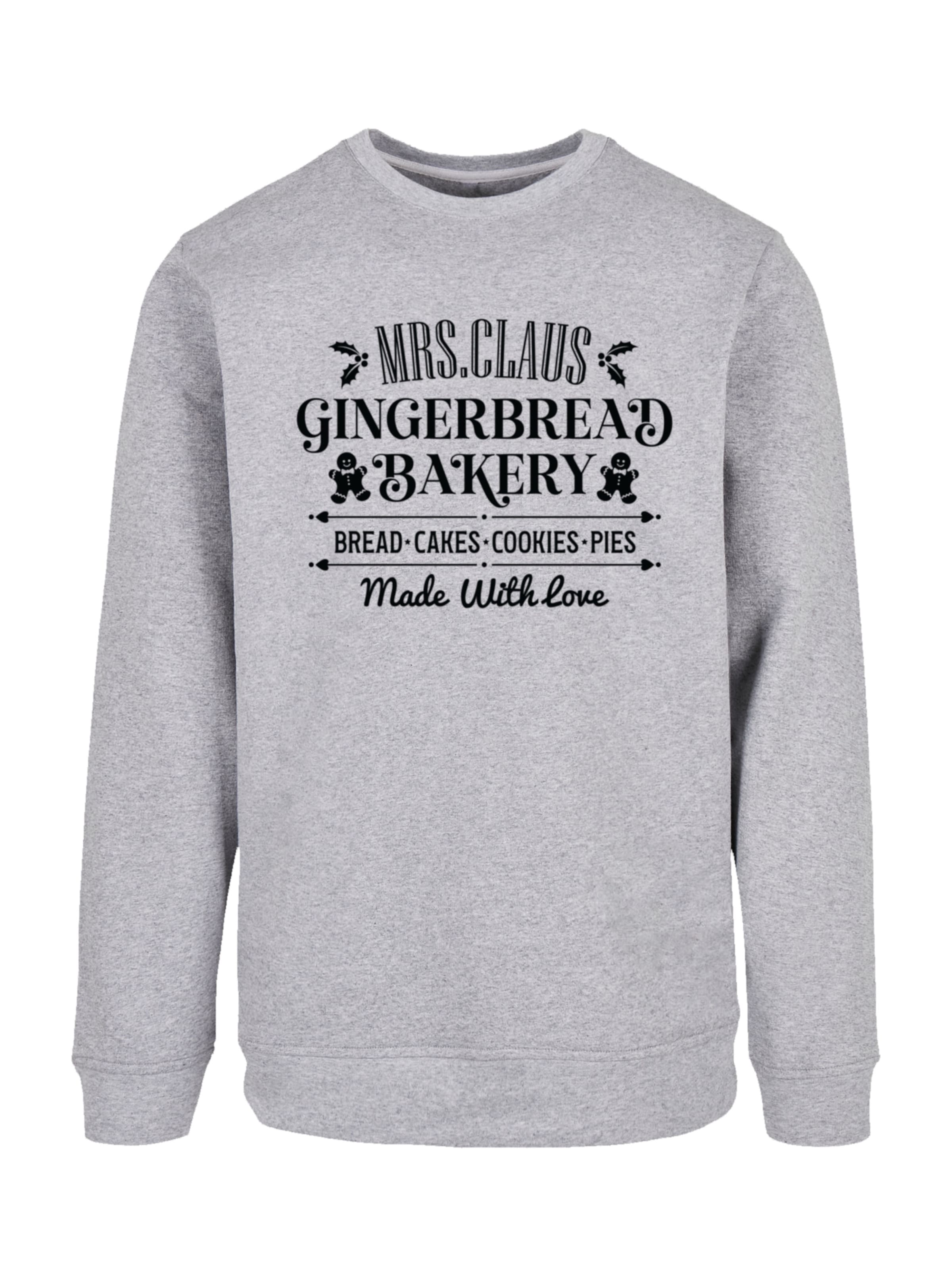 Sweat-shirt 'Santas Gingerbread Bakery' F4NT4STIC en gris : devant