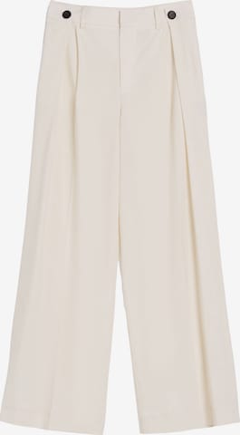 Bershka Zvonové kalhoty Kalhoty se sklady v pase – béžová: přední strana