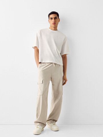 Bershka Loosefit Hose in Beige