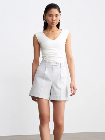 Dilvin Regular Pants in White: front