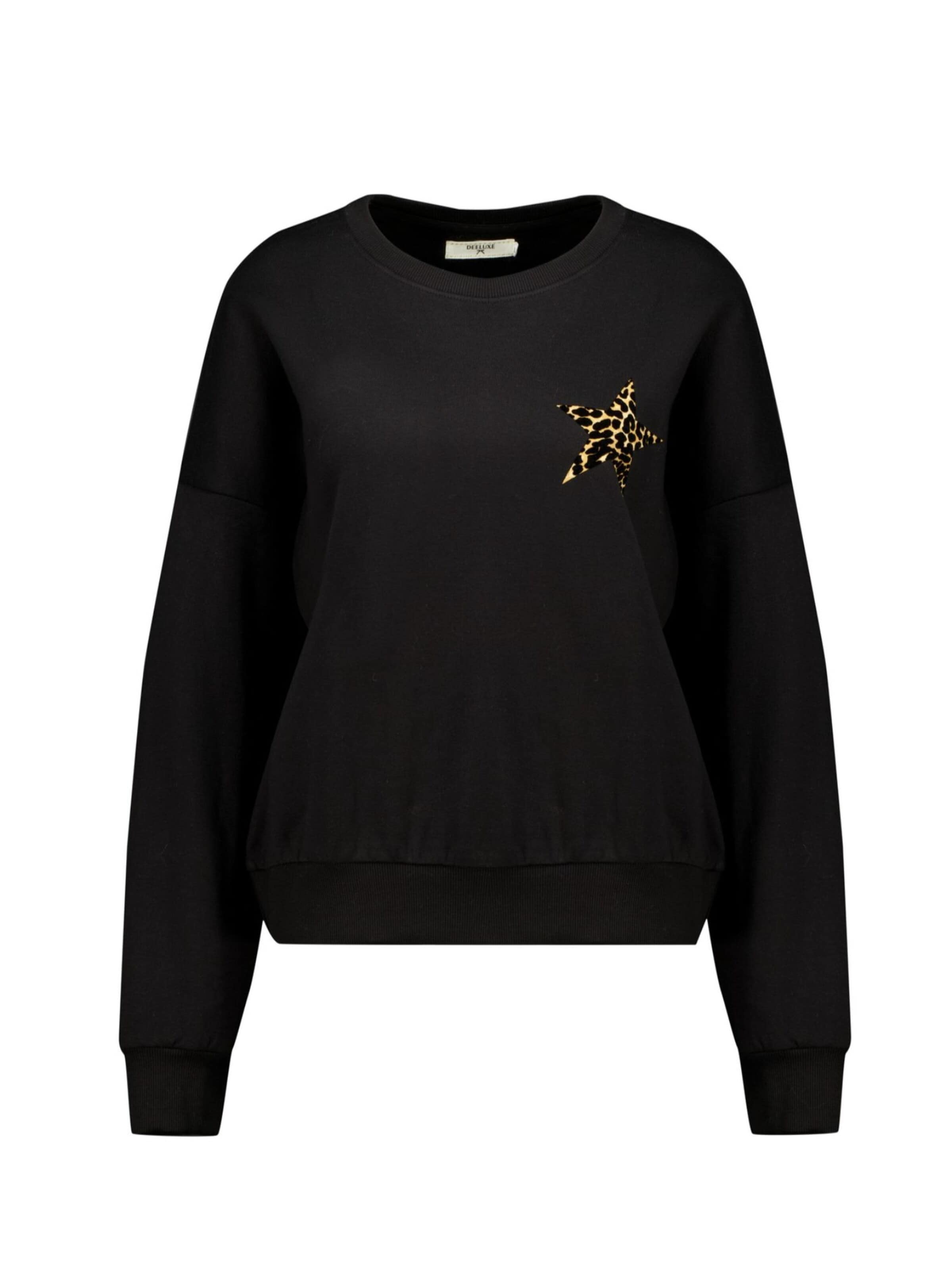 Sweat-shirt Deeluxe en noir : devant