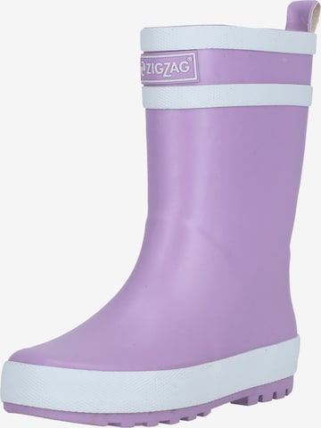ZigZag Rubber Boots in Purple: front