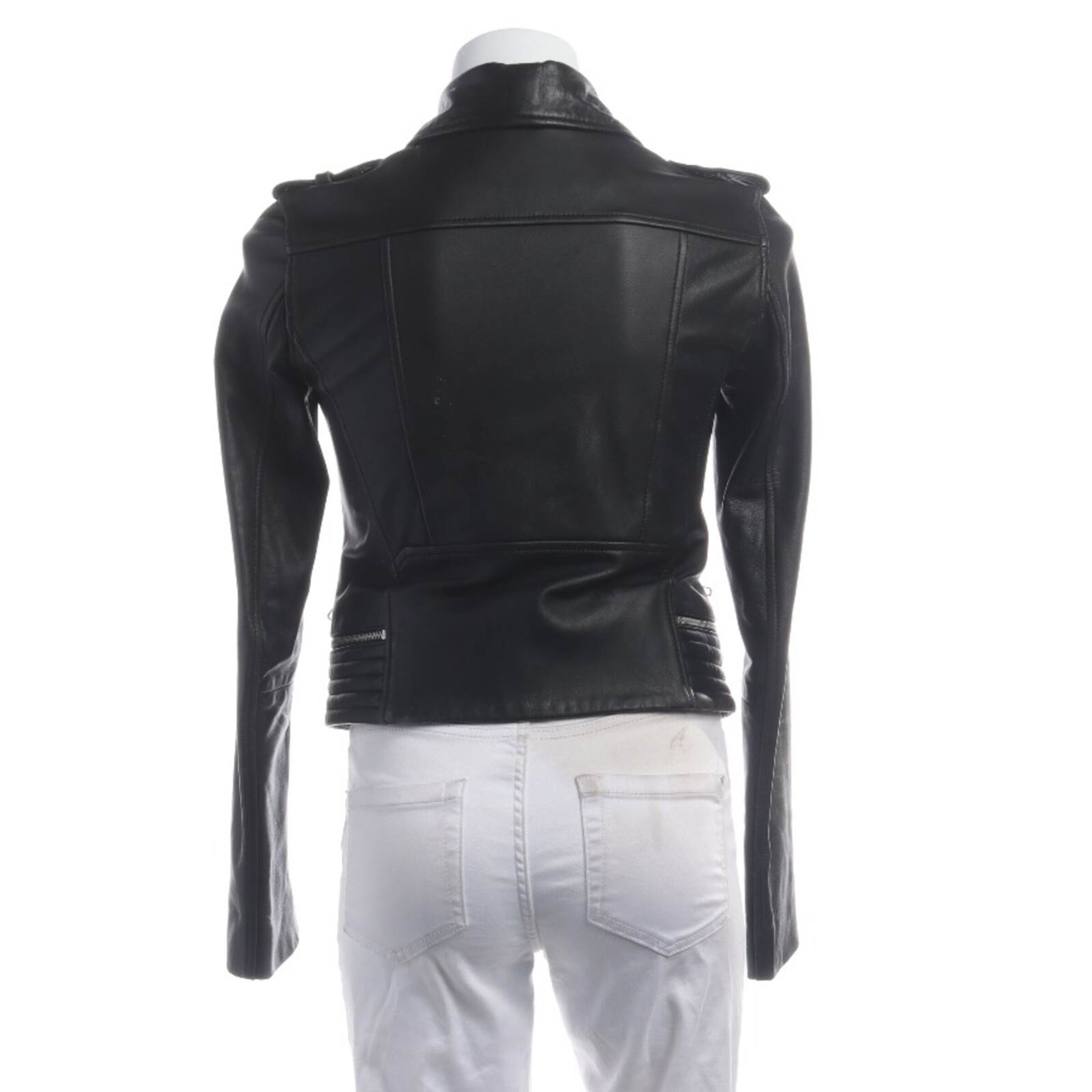 Maje Lederjacke / Ledermantel XS in Schwarz