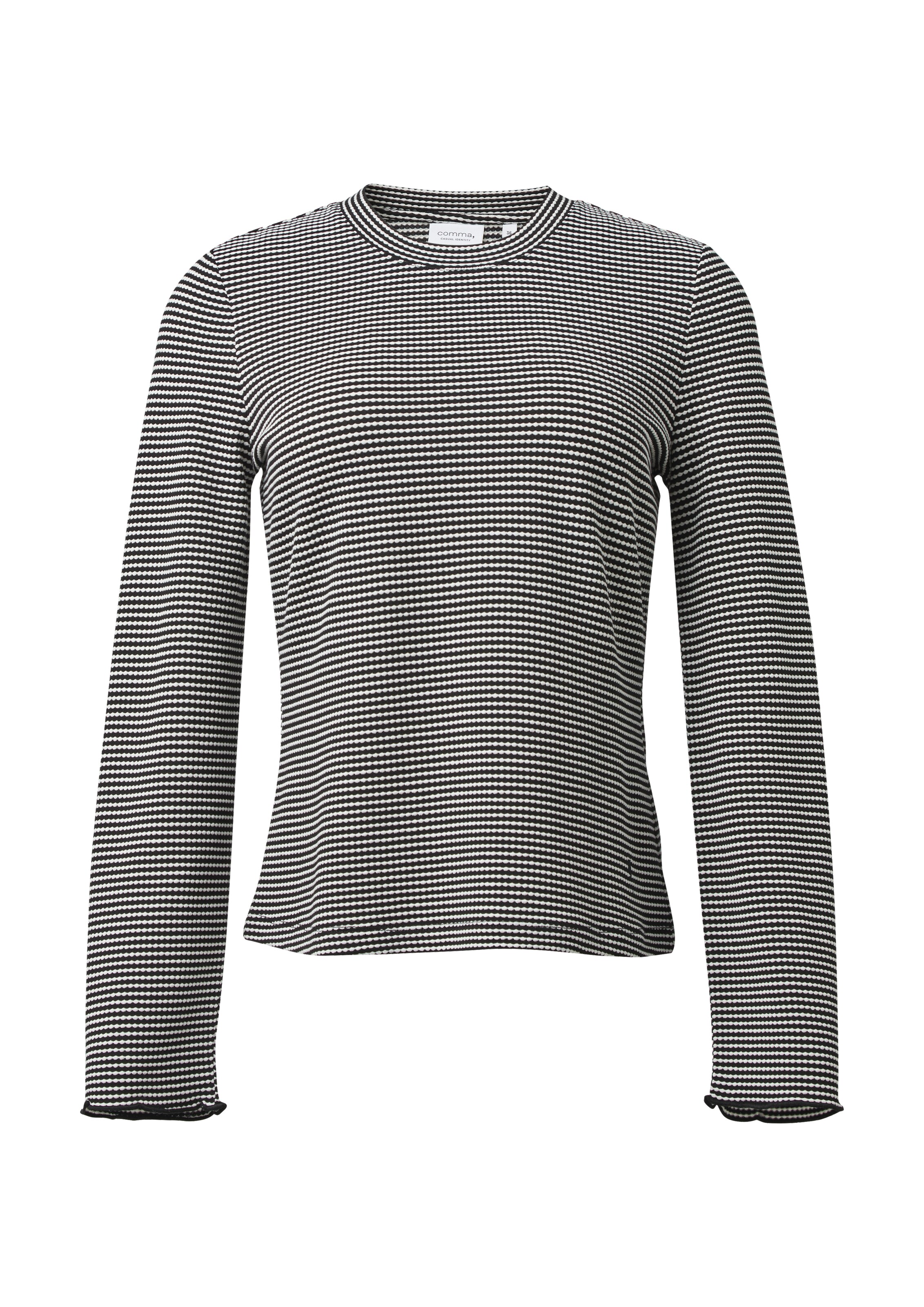 comma casual identity Shirt in Zwart: voorkant