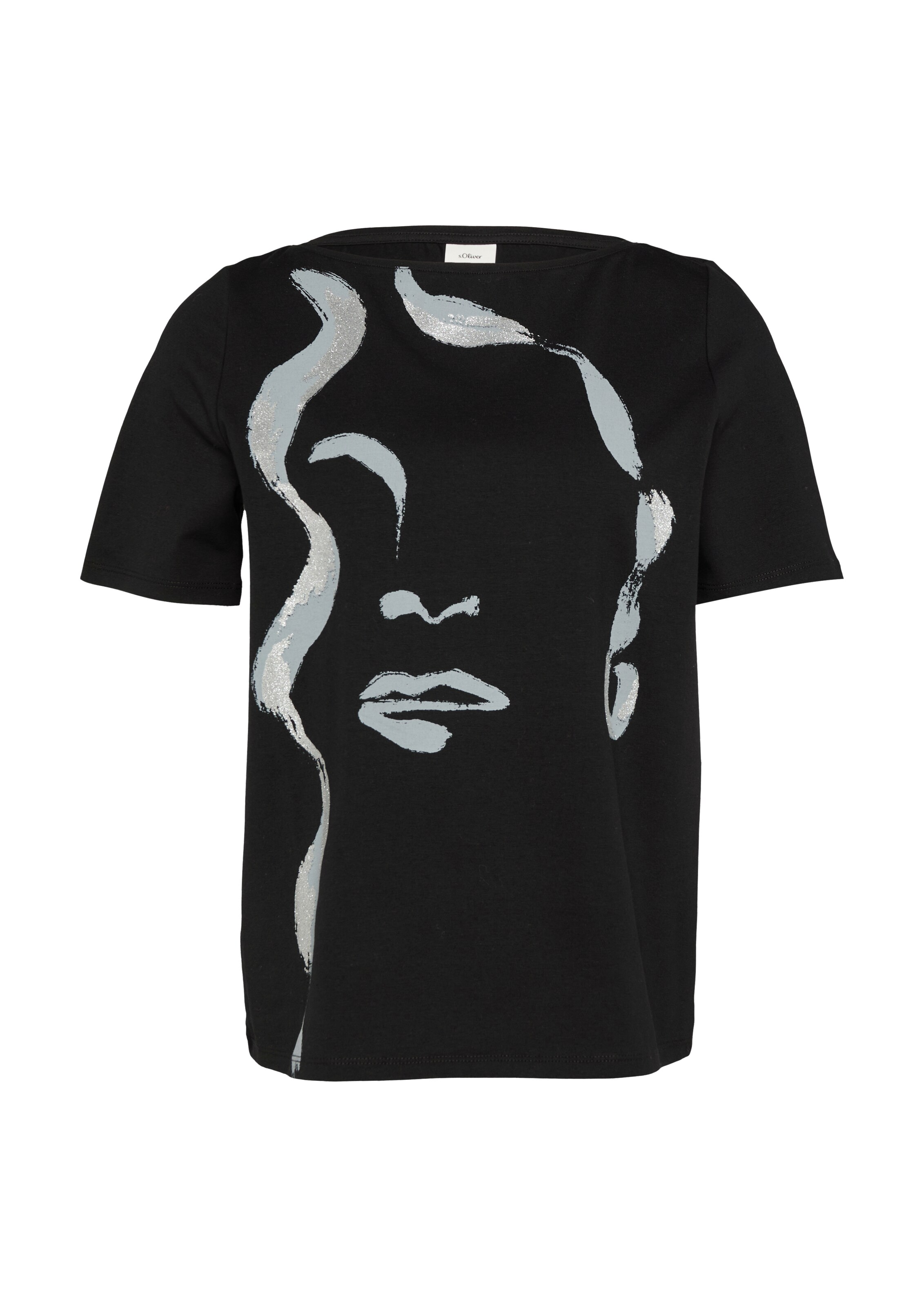 T-shirt s.Oliver BLACK LABEL en noir : devant