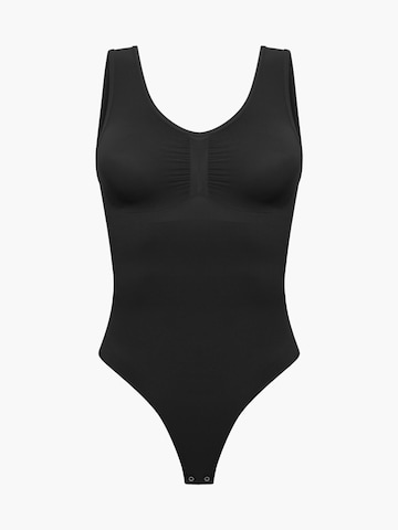 creamy Shapingbody 'Tank Bodysuit Sculpting Shapewear mit String' in Schwarz: Vorderseite