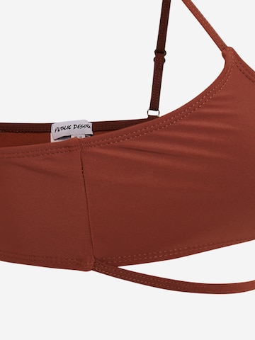Public Desire Curve Bralette Bikini Top in Brown