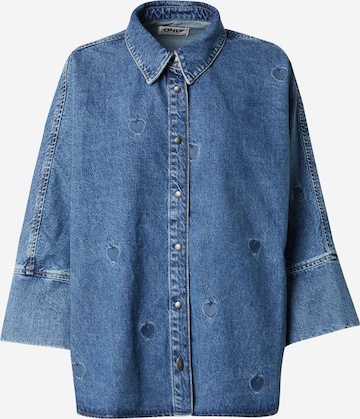 Chemisier 'ONLGrace' ONLY en bleu : devant