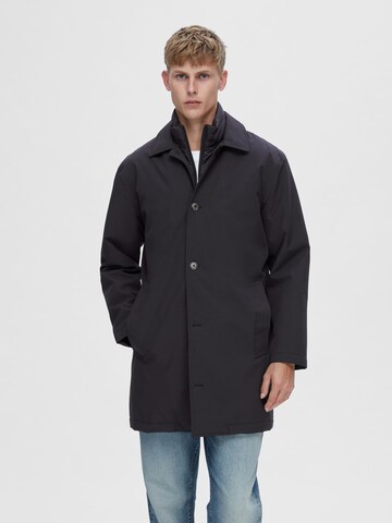 SELECTED HOMME Between-Seasons Coat 'ALVIN' in Black: front